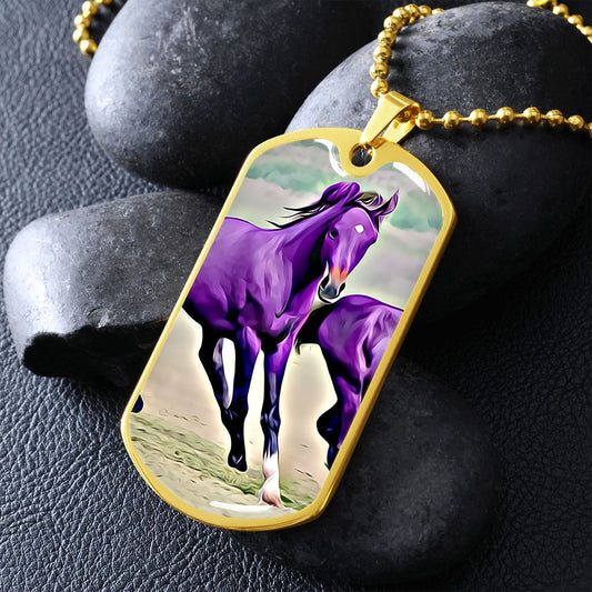 bright purple wild horses running